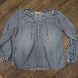 Women's Vintage America Blues V-Neck Blouse
